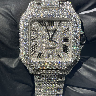  Santos Iced Out Moissanite Watch