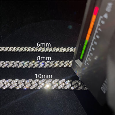 女性のための注文のMoissaniteのキューバのリンク・チェーンのブレスレットの宝石類の純銀製のHip Hop